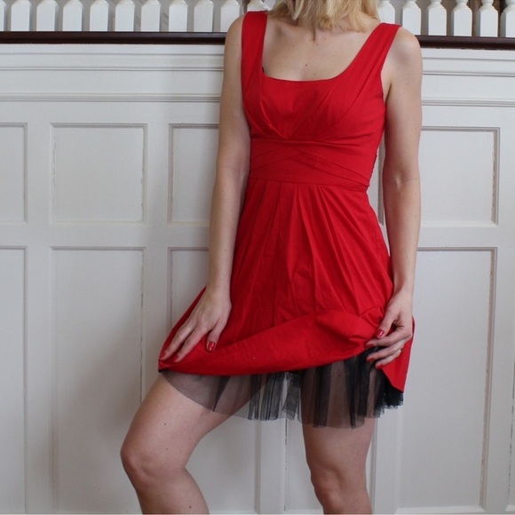 Delia’s Red Tulle Skater Dress Size 3 - Picture 2 of 8